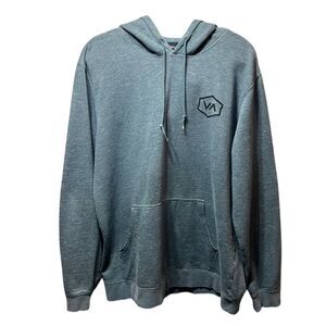 RVCA Men's Classic Pullover Hoodie Hexagon Logo Casual Streetwear Gray XL